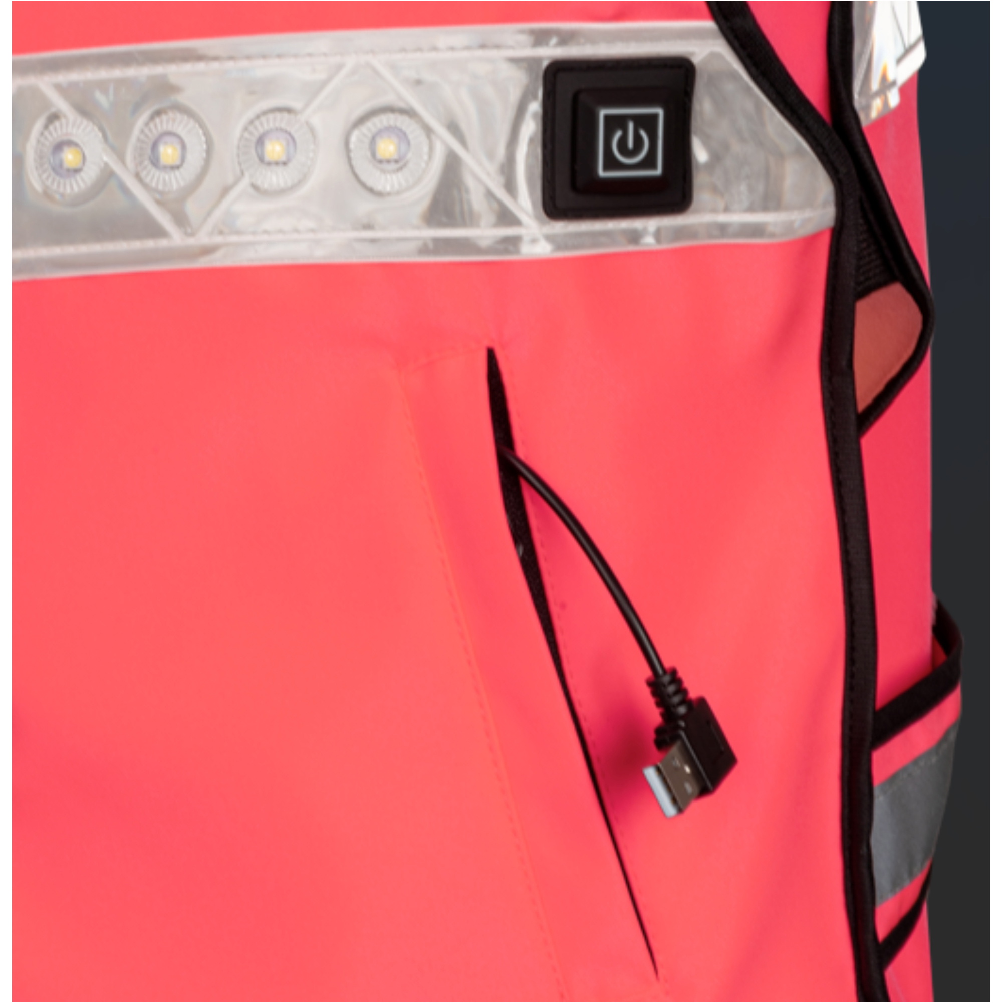 2025 Woof Wear LED Hi Vis Riding Vest WA0036-VZPI - Hi Viz Pink